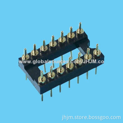 2.54mm Pitch IC Socket with Screw Machined Pins, Dual-in-line, Male Header, DIP Type, 11.96mm Length
